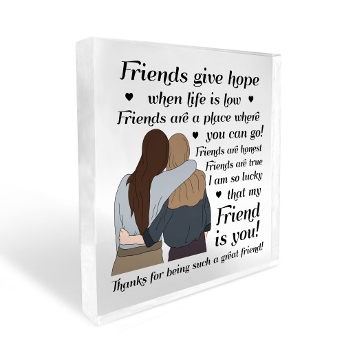 Best Friend Gift For Birthday Christmas Poem Acrylic Block