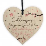 Colleague Gifts For Christmas 4 Pack of Wooden Hearts