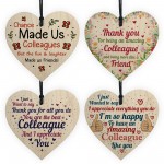 Colleague Gifts Pack of 4 Wooden Hearts Christmas Gifts