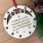 Dog Memorial Decoration Tribute Engraved Christmas Tree Bauble