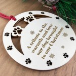 Dog Memorial Decoration Tribute Engraved Christmas Tree Bauble