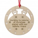 Wooden Christmas Decoration Engraved Pet Memorial Decoration