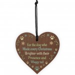 Pet Memorial For Christmas Tree Hanging Wood Bauble Dog Memorial