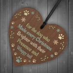 Pet Memorial For Christmas Tree Hanging Wood Bauble Dog Memorial