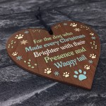 Pet Memorial For Christmas Tree Hanging Wood Bauble Dog Memorial