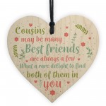 Cousin Gifts 4 Pack Wooden Hanging Heart Keepsakes Christmas