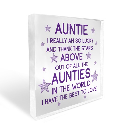 Auntie Gifts Acrylic Block Auntie Christmas Birthday Gifts