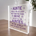 Auntie Gifts Acrylic Block Auntie Christmas Birthday Gifts