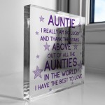 Auntie Gifts Acrylic Block Auntie Christmas Birthday Gifts