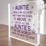 Auntie Gifts Acrylic Block Auntie Christmas Birthday Gifts