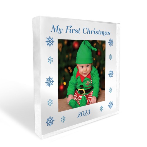 My First Christmas Photo Block Personalised Babys 1st Christmas