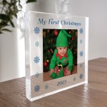 My First Christmas Photo Block Personalised Babys 1st Christmas