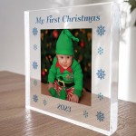 My First Christmas Photo Block Personalised Babys 1st Christmas