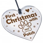 First Christmas With Dog Puppy Personalised Christmas Decoration