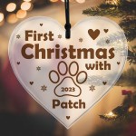 First Christmas With Dog Puppy Personalised Christmas Decoration