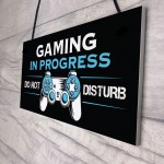 Gaming In Progress Gamer Gift Gaming Sign For Boys Bedroom