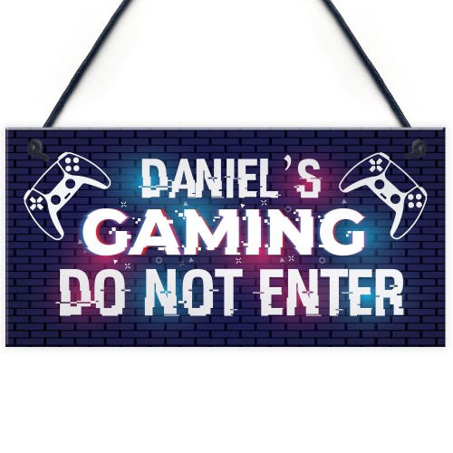 Gaming Sign PERSONALISED Gamer Sign For Boys Bedroom Games Room