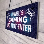 Gaming Sign PERSONALISED Gamer Sign For Boys Bedroom Games Room