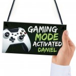 Gaming Sign Personalised Gaming Bedroom Accessories Boys Bedroom