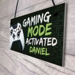 Gaming Sign Personalised Gaming Bedroom Accessories Boys Bedroom