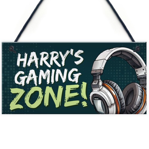 Gaming Sign For Boys Bedroom Personalised Gaming Zone Plaque