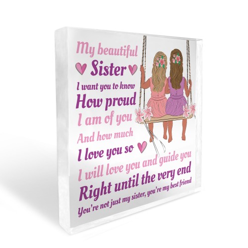 Gift For Sister Acrylic Block Sister Plaque Christmas Birthday