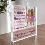 Gift For Sister Acrylic Block Sister Plaque Christmas Birthday