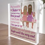 Gift For Sister Acrylic Block Sister Plaque Christmas Birthday