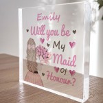 Personalised Will You Be My Maid Of Honour Proposal Gift Wedding