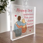 3rd Anniversary Gift For Husband Wife 3rd Wedding Anniversary