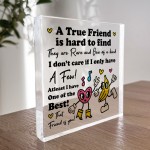 Best Friend Acrylic Plaque Friendship Gift For Her Christmas