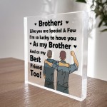 Brother Gifts Acrylic Plaque Gifts For Him Brother Gifts