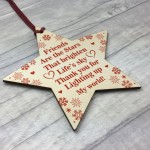 Friendship Wooden Star Hanging Bauble Gift For Christmas