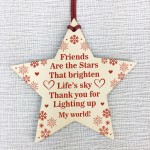 Friendship Wooden Star Hanging Bauble Gift For Christmas