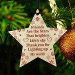 Friendship Wooden Star Hanging Bauble Gift For Christmas