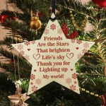 Friendship Wooden Star Hanging Bauble Gift For Christmas