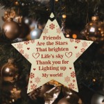 Friendship Wooden Star Hanging Bauble Gift For Christmas