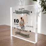 10th Wedding Anniversary Gift Personalised Photo Block Husband