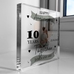 10th Wedding Anniversary Gift Personalised Photo Block Husband