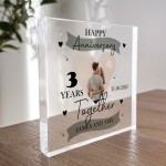 3rd Anniversary Gift Personalised Photo Block Husband