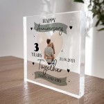 3rd Anniversary Gift Personalised Photo Block Husband