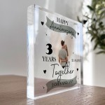 3rd Anniversary Gift Personalised Photo Block Husband