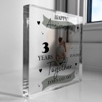 3rd Anniversary Gift Personalised Photo Block Husband