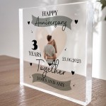 3rd Anniversary Gift Personalised Photo Block Husband