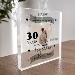 30th Wedding Anniversary Gift Personalised Photo Block Husband