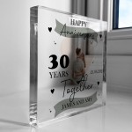 30th Wedding Anniversary Gift Personalised Photo Block Husband