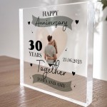 30th Wedding Anniversary Gift Personalised Photo Block Husband