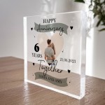 6th Wedding Anniversary Gift Personalised Photo Block Husband