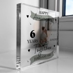 6th Wedding Anniversary Gift Personalised Photo Block Husband