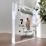 7th Wedding Anniversary Gift Personalised Photo Block Husband